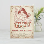 ヴィンテージクリスマスサンタクロース誕生日パーティー 招待状 (スタンド正面)