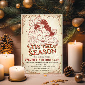 ヴィンテージクリスマスサンタクロース誕生日パーティー 招待状