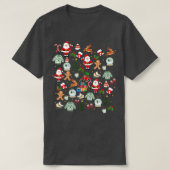 ヴィンテージクリスマスサンタクロース靴下ス汗 Tシャツ (デザイン正面)