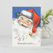 ヴィンテージクリスマスサンタクロース音楽招待状 招待状 (スタンド正面)