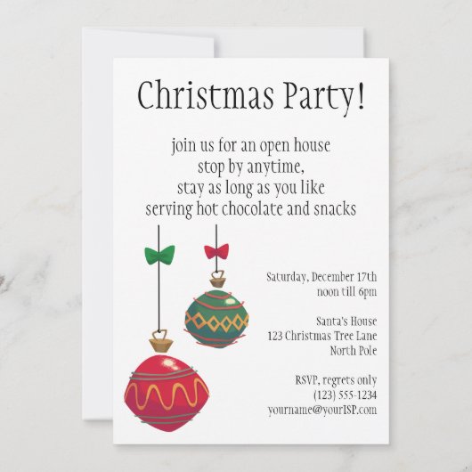 ヴィンテージクリスマスサンタクロース音楽招待状 招待状 (裏面)