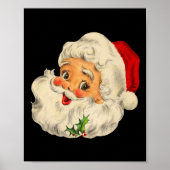 ヴィンテージクリスマスサンタクロース顔おもしろいオールドファッション ポスター (正面)