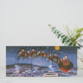 ヴィンテージクリスマスサンタクロース飛んでいる彼のそり (スタンド正面)