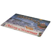 ヴィンテージクリスマスサンタクロース飛んでいる彼のそり カッティングボード (角)