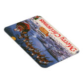 ヴィンテージクリスマスサンタクロース飛んでいる彼のそり マグネット (右側)