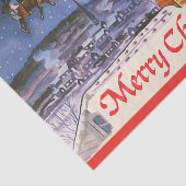 ヴィンテージクリスマスサンタクロース飛んでいる彼のそり 薄葉紙 (詳細)