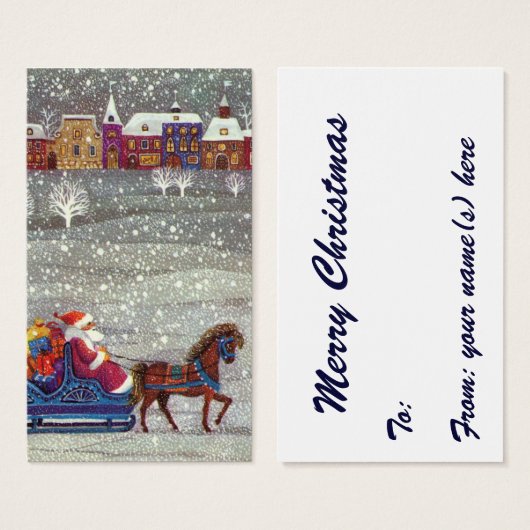 ヴィンテージクリスマスサンタクロース馬オープンスリー (正面&裏面)