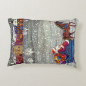 ヴィンテージクリスマスサンタクロース馬オープンスリー アクセントクッション (裏面)