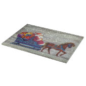 ヴィンテージクリスマスサンタクロース馬オープンスリー カッティングボード (角)