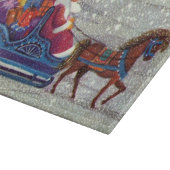ヴィンテージクリスマスサンタクロース馬オープンスリー カッティングボード (角)