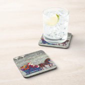 ヴィンテージクリスマスサンタクロース馬オープンスリー コースター (右側)