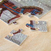 ヴィンテージクリスマスサンタクロース馬オープンスリー ジグソーパズル (側面)