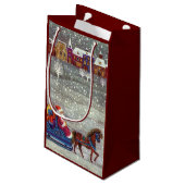 ヴィンテージクリスマスサンタクロース馬オープンスリー スモールペーパーバッグ (裏面アングル)