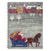 ヴィンテージクリスマスサンタクロース馬オープンスリー ノートブック (正面)