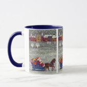 ヴィンテージクリスマスサンタクロース馬オープンスリー マグカップ (左)