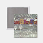 ヴィンテージクリスマスサンタクロース馬オープンスリー マグネット (正面/裏面)