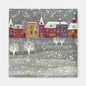 ヴィンテージクリスマスサンタクロース馬オープンスリー マグネット (正面)