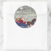 ヴィンテージクリスマスサンタクロース馬オープンスリー ラウンドシール (バッグ)