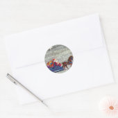 ヴィンテージクリスマスサンタクロース馬オープンスリー ラウンドシール (封筒)