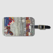 ヴィンテージクリスマスサンタクロース馬オープンスリー ラゲッジタグ (正面横)