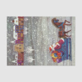 ヴィンテージクリスマスサンタクロース馬オープンスリー 薄葉紙 (正面)