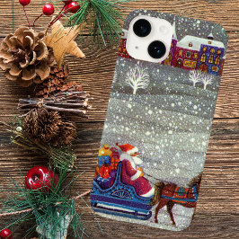 ヴィンテージクリスマスサンタクロース馬オープンスリー Case-Mate iPhone 14ケース
