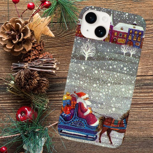 ヴィンテージクリスマスサンタクロース馬オープンスリー Case-Mate iPhoneケース