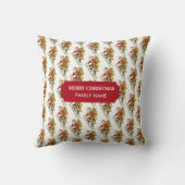 ヴィンテージクリスマスサンタクロース&ギフト名前をカスタムする クッション (裏面)