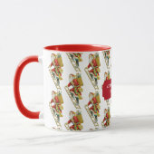 ヴィンテージクリスマスサンタクロース&ギフト名前をカスタムする マグカップ (左)