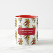 ヴィンテージクリスマスサンタクロース&ギフト名前をカスタムする マグカップ (中央)