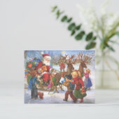 ヴィンテージクリスマスサンタクロース シーズンポストカード (スタンド正面)