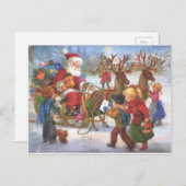 ヴィンテージクリスマスサンタクロース シーズンポストカード (正面/裏面)