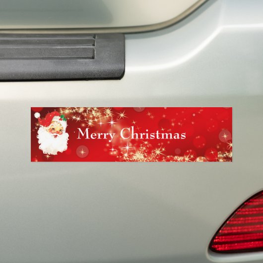 ヴィンテージクリスマスサンタクロース バンパーステッカー (車上)