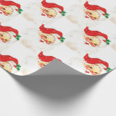 ヴィンテージクリスマスサンタクロース ラッピングペーパー (角)