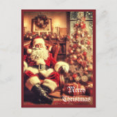 ヴィンテージクリスマスサンタクロースAIアートポストカード ポストカード (正面)