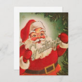 ヴィンテージクリスマスサンタグリーティング シーズンカード (正面/裏面)