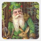 ヴィンテージクリスマスサンタシール スクエアシール (正面)