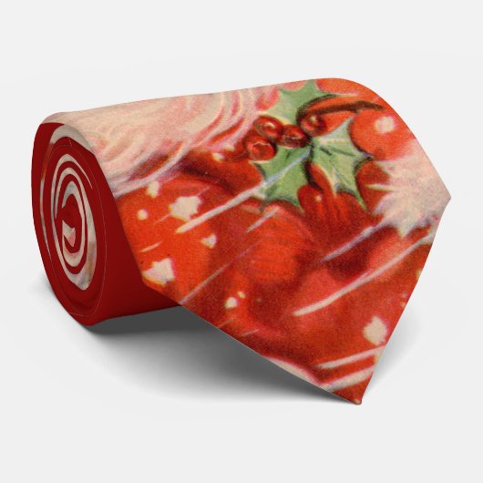 ヴィンテージクリスマスサンタススリライドタイ ネクタイ (ロール)