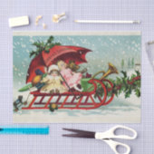 ヴィンテージクリスマスサンタスペシャルスレッドと玩具 薄葉紙 (クラフト)