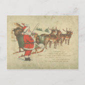 ヴィンテージクリスマスサンタスリートインディアホリデイ シーズンポストカード (正面)