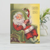 ヴィンテージクリスマスサンタスリーピング シーズンカード (スタンド正面)