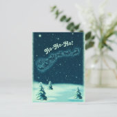 ヴィンテージクリスマスサンタズスススそり冬招待状 インビテーションポストカード (スタンド正面)