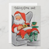 ヴィンテージクリスマスサンタテイク昼寝 シーズンカード (正面/裏面)
