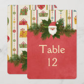 ヴィンテージクリスマスサンタテーブルカード 招待状 (正面/裏面)