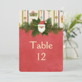 ヴィンテージクリスマスサンタテーブルカード 招待状 (スタンド正面)
