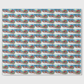 ヴィンテージクリスマスサンタトインデアタイルパーティー ラッピングペーパー (フラット)