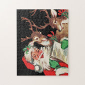 ヴィンテージクリスマスサンタトインデアホリデイ ジグソーパズル (縦)