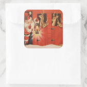 ヴィンテージクリスマスサンタトインデアホリデーステッカー スクエアシール (バッグ)