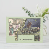 ヴィンテージクリスマスサンタトインデナーと子供 カード (スタンド正面)