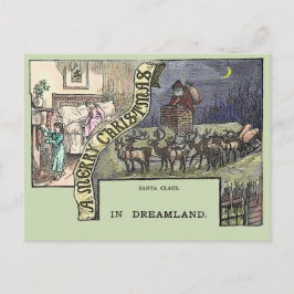 ヴィンテージクリスマスサンタトインデナーと子供 ポストカード